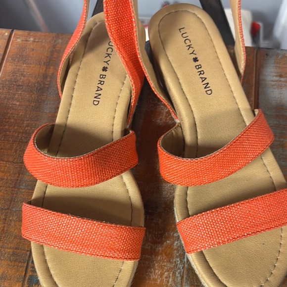 Lucky Brand Orange Sandals with Ankle Strap - Picture 4 of 11